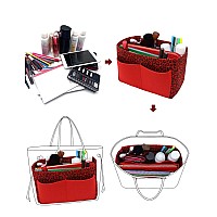 Lexsion Felt Purse Bag Organizer Insert With Zipper Bag Tote Shaper Fit Speedy Neverful Pm Mm 8021 Rleopard Sm