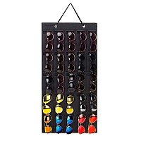 Pacmaxi Sunglasses Storage Organizer Wall Pocket Mounted By Sunglasses Hanging Eyeglasses Storage Holder Eyewear Display Bl