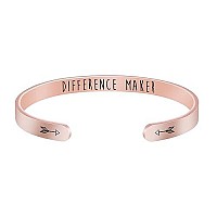 Joycuff Motivational Gifts For Women Encouragement Rose Gold Cuff Bangle Bracelet Birthday Christmas Jewlery For Women Friends S