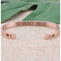 Joycuff Motivational Gifts For Women Encouragement Rose Gold Cuff Bangle Bracelet Birthday Christmas Jewlery For Women Friends S