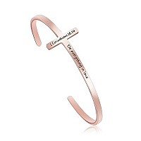 Do Everything In Love 1 Corinthians 1614 Religious Gifts For Women Stainless Steel Bible Verse Rose Gold Cross Bracelet Birthd