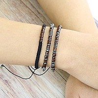 Joycuff Inspirational Gifts For Women I Fucking Love You Morse Code Bracelets For Women Secret Messages Wood Beads With Cord Jew