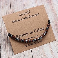 Joycuff Partner In Crime Encouragement Gifts For Women Inspiratinal Motivational Morse Code Jewelry Funny Unique Female Best Fri