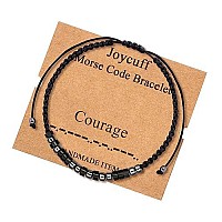 Joycuff Morse Code Bracelets For Women Courage For Women Men Mothers Day Birthday Christmas Gifts Jewelry Cord Wrap Bracelet Wit