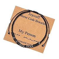 Joycuff Gift For Women My Person Morse Code Bracelets For Women Men Mothers Day Birthday Christmas Gifts Jewelry Cord Wrap Brace