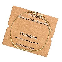 Joycuff Grandma Gifts For Women Morse Code Bracelets For Women Mother Mom Mothers Day Birthday Christmas Stianless Steel Jewelry