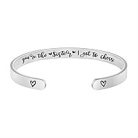 Memgift You Are The Sister I Got To Choose Cuff Bracelets Gifts For Women Birthday Christmas Graduation Gifts For Friendship Sis