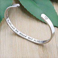 Memgift Not Sisters By Blood But Sisters By Heart Jewelry Cuff Bracelets Gifts For Women Birthday Christmas Graduation Gifts For