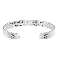 Memgift Accept What Is Let Go Of What Was Have Faith In What Will Be Christian Faith Cuff Bracelets Gifts For Women Mothers Day