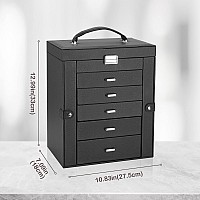 Procase Large Jewelry Organizer Box For Women Girls 6 Layers Storage Display Holder Case With Drawers And Dividers For Earrings