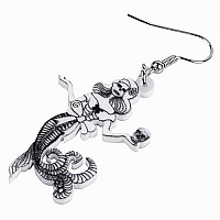 Duowei Halloween Mermaid Skull Cat Earrings Acrylic Weird Dangle Jewelry For Women Gift White