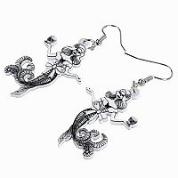 Duowei Halloween Mermaid Skull Cat Earrings Acrylic Weird Dangle Jewelry For Women Gift White