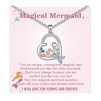 Upromi Mermaid Necklace For Girls Mermaid Jewelry Gifts For Little Teens Girls Women Birthday Valentines Day Back To School C