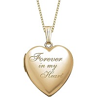 Picturesongoldcom Forever In My Heart Locket Necklace Custom Necklaces For Women Personalized Engraved Picture Locket Neckl