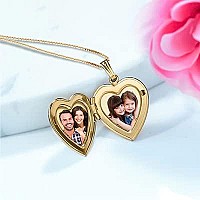 Picturesongoldcom Forever In My Heart Locket Necklace Custom Necklaces For Women Personalized Engraved Picture Locket Neckl