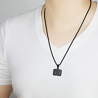 Number Necklace For Boy Black Athletes Number Stainless Steel Chain 0099 Number Charm Pendant Personalized Sports Jewelry For M