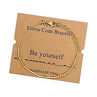 Joycuff Morse Code Bracelets For Women Be Yourself Inspirational Birthday Mothers Day Christmas Gifts For Best Friend Mom Siste