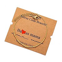 Joycuff Gold Morse Code Bracelets For Women I Am Strong Inspirational Birthday Mothers Day Christmas Gifts For Best Friend Mom