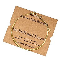 Joycuff Morse Code Bracelets For Women Be Still And Know Inspirational Birthday Mothers Day Christmas Gifts For Friend Mom Sist