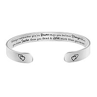 Memgift Gifts For Women Inspirational Birthday Christmas Graduation Bracelet Always Remember Youre Braver Than You Believe Stro