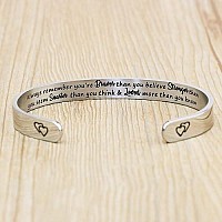 Memgift Gifts For Women Inspirational Birthday Christmas Graduation Bracelet Always Remember Youre Braver Than You Believe Stro