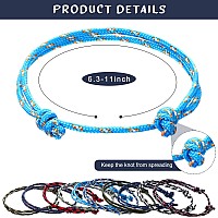 20 Pieces Nautical Braided Rope Bracelet Handmade Navy Rope Cord Bracelet Adjustable String Wave Bracelets For Men Boys Teens