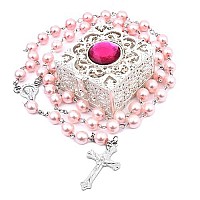 Flafary Rosary Set First Communion Rosary For Girls And Boys Rosary Beads Catholic For Men Women And Kids Pack In Holy Cup Me