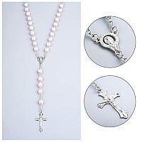 Flafary Rosary Set First Communion Rosary For Girls And Boys Rosary Beads Catholic For Men Women And Kids Pack In Holy Cup Me