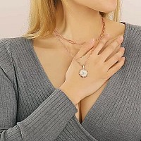 Yoosteel Layering Initial Necklaces For Women 14K Rose Gold Plated Dainty Layering Paperclip Link Chain Necklace Personalized X