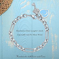 Charm Bracelets 14 16 18 Christmas Gifts 2024 Stocking Stuffers Initial Charm Silver Handmade Chain Dainty Bracelet Gifts Ideas