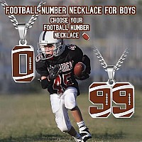 Zray Football Number Necklace For Boys Athletes Jersey Number Necklace Silver Stainless Steel Chain 222Inch Football Charm Pend