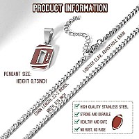 Zray Football Number Necklace For Boys Athletes Jersey Number Necklace Silver Stainless Steel Chain 222Inch Football Charm Pend