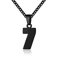 Number Necklace For Boy Athletes Black Number Chain Stainless Steel Charm Pendant Personalized Sports Jewelry For Men Basketball