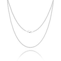 Asdull 925 Sterling Silver Clasp 2Mm Silver Rope Chain Necklace For Men Silver Link Chain For Women 26 Inches