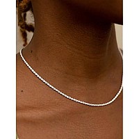 Asdull 925 Sterling Silver Clasp 2Mm Silver Rope Chain Necklace For Men Silver Link Chain For Women 26 Inches