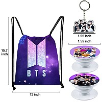 Etel Like Bts Gifts Set Including Drawstring Bag Backpack Necklace Earrings Rings Bracelets Face Masks Button Pins Lany