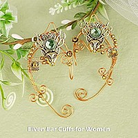 Yolmina Elf Ear Cuffs Handmade Copper Metal Deer Elven Fairy Earrings Cuff Wrap Clipon For Women Fantasy Ren Fairy Halloween