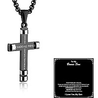 Hzman To My Son Philippians 413 Bible Verse Cross Necklace I Can Do All Things Stainless Steel Necklace Christmas Birthday Gif