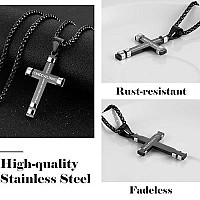 Hzman To My Son Philippians 413 Bible Verse Cross Necklace I Can Do All Things Stainless Steel Necklace Christmas Birthday Gif