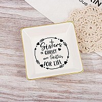 Joycuff Gifts For Sister In Christ Sister Gifts From Sisters Christian Gifts For Women Religious Ceramic Trinket Dish Tray Gif