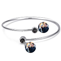 Godchoices Custom Photo Bracelet With Picture Inside Customized Projection Bangle Bracelets With Photos Personalized Photo Pro