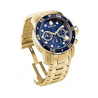 Invicta Mens 0073 Pro Diver Collection Chronograph 18K Goldplated Watch