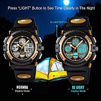 Cofuo Kids Waterproof Watch Boys Girls With Alarm Digital Sports Watch For Kids Birthday Gifts Age 516 Children Outdoor Gold E