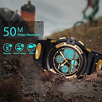 Cofuo Kids Waterproof Watch Boys Girls With Alarm Digital Sports Watch For Kids Birthday Gifts Age 516 Children Outdoor Gold E