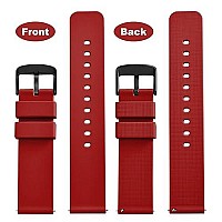 Wocci 21Mm Silicone Watch Band Quick Release Rubber Replacement Strap With Black Stainless Steel Buckle Christmas Red