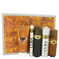 Cuba Gold by Fragluxe Gift Set -- 3.3 oz Eau De Toilette Spray + 3.3 oz After Shave Spray + 6.7 oz Body Deodorant Spray + 6.7 oz Shower Gel + 1.17 oz EDT Spray(D0102HAXFNU.)