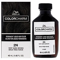 Color Charm Permanent Liquid Hair Color 2N Very Dark Brown By Wella For Unisex 142 Oz Hair Color