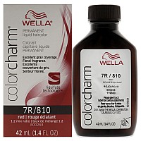 Color Charm Permanent Liquid Hair Color 810 7R Red Red Intensifier By Wella For Unisex 142 Oz Hair Color