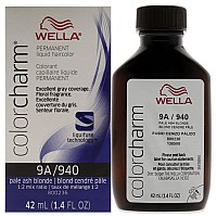 Color Charm Permanent Liquid Hair Color 940 9A Pale Ash Blonde By Wella For Unisex 142 Oz Hair Color