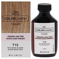 Color Charm Permanent Liquid Toner T15 Pale Beige Blonde By Wella For Unisex 14 Oz Toner